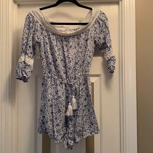 Hollister Blue Floral Romper
